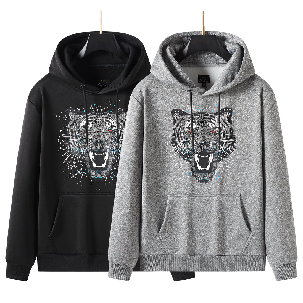 Men's Pullover Lions Print Graphic Hoodie with Long Sleeve Sweatshirt Drawstring Hoodies, the Perfect Gift for Him