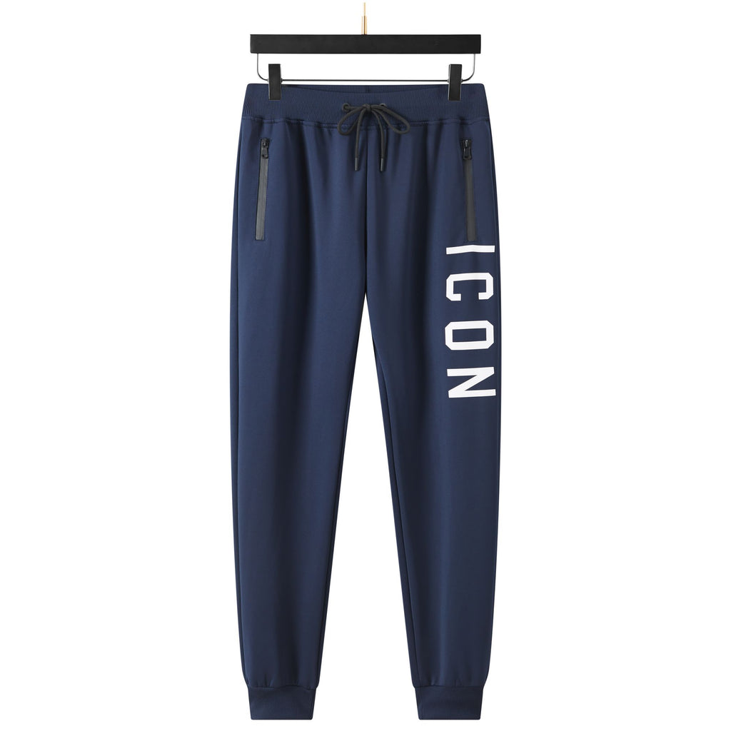 Men's Side ICON Print Tracksuit set with Zipped Pockets, Fleece Ribbed Cuff Sweatshirts and Cotton Blend Joggers, Gift for Him