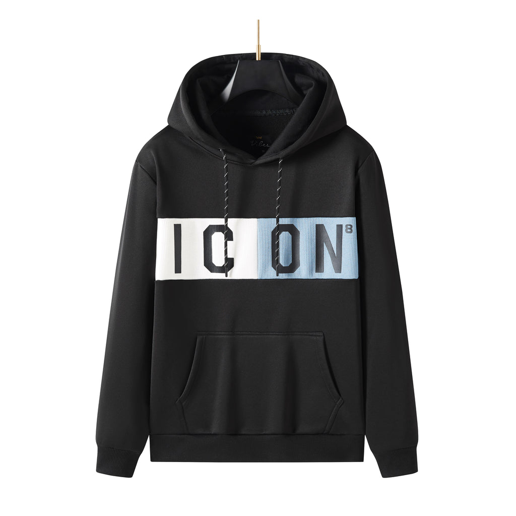 Men's Pullover ICON Printed Hoodie with Premium Texture Long Sleeve Sweatshirt Drawstring Hoodies, Perfect Gift for Him