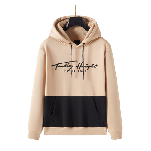 Men's Pullover 3D Testing Height Embroidered Hoodie with black or white  Texture, Long Sleeve Sweatshirt Drawstring Hoodies, Perfect Gift for Him