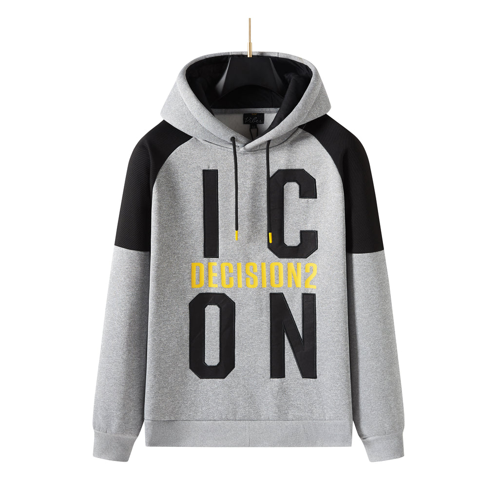 Men's Pullover Unique ICON8 Decision2 Printed Hoodie with Long Sleeve Sweatshirt Drawstring Hoodies, Perfect Gift for Him
