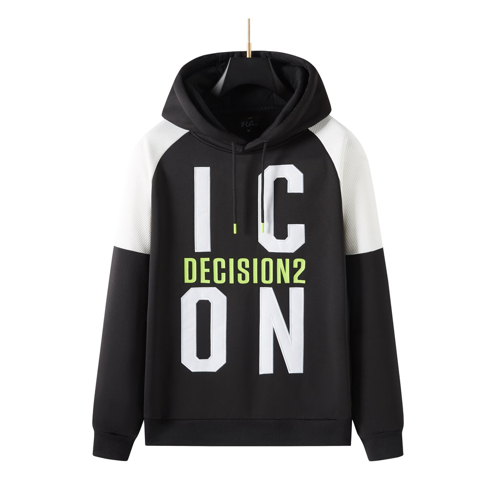 Men's Pullover Unique ICON8 Decision2 Printed Hoodie with Long Sleeve Sweatshirt Drawstring Hoodies, Perfect Gift for Him