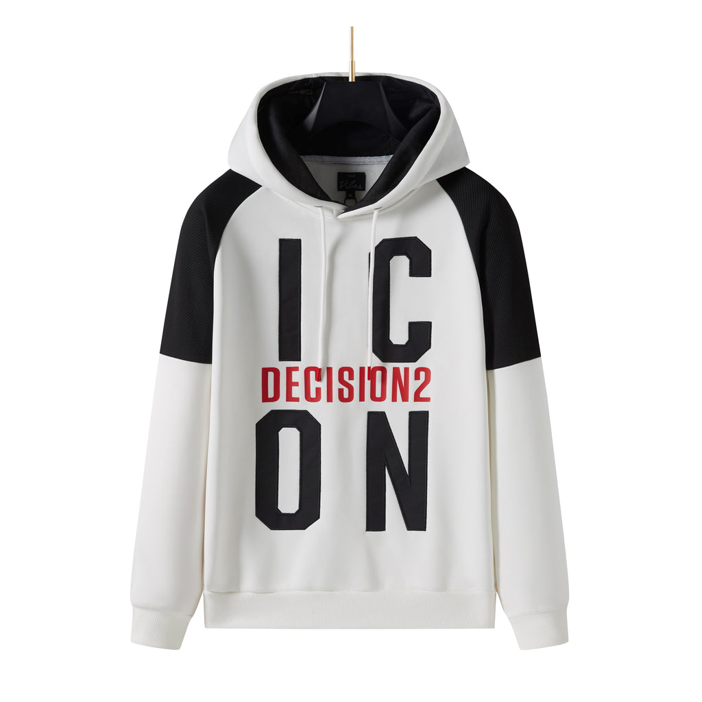 Men's Pullover Unique ICON8 Decision2 Printed Hoodie with Long Sleeve Sweatshirt Drawstring Hoodies, Perfect Gift for Him