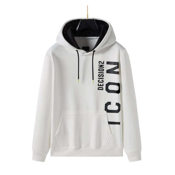 Men's Pullover Side ICON8 Printed Hoodie with Long Sleeve Sweatshirt Drawstring Hoodies, Perfect Gift for Him