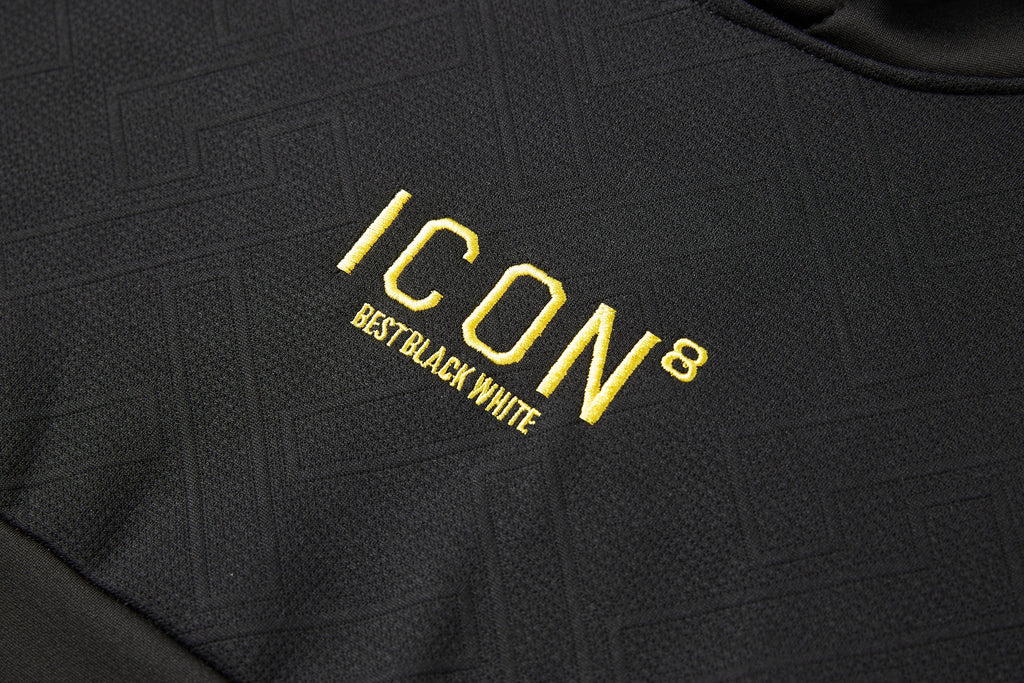 Men's Pullover 3D ICON8 Embroidered Hoodie with Premium Texture Long Sleeve Sweatshirt Drawstring Hoodies, Gift for Him