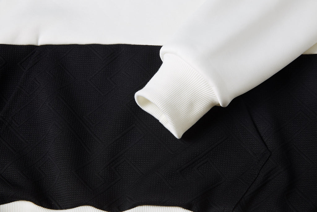 Men's Pullover 3D Testing Height Embroidered Hoodie with black or white  Texture, Long Sleeve Sweatshirt Drawstring Hoodies, Perfect Gift for Him