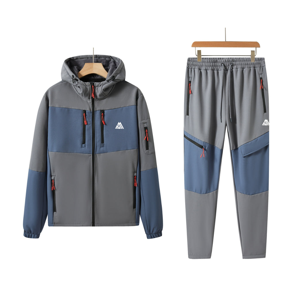 Pack of 8 Men's Tracksuit Set Hooded Sweatsuit Men's Tops with Full Zip & Joggers 004