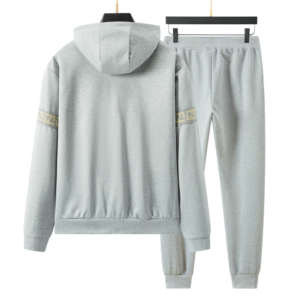 Men's Tracksuit Set with Zipped Pocket, Scuba Polyester Tracksuit, Ribbed Cuff Sweatshirts and Blend Joggers, Gift for Him