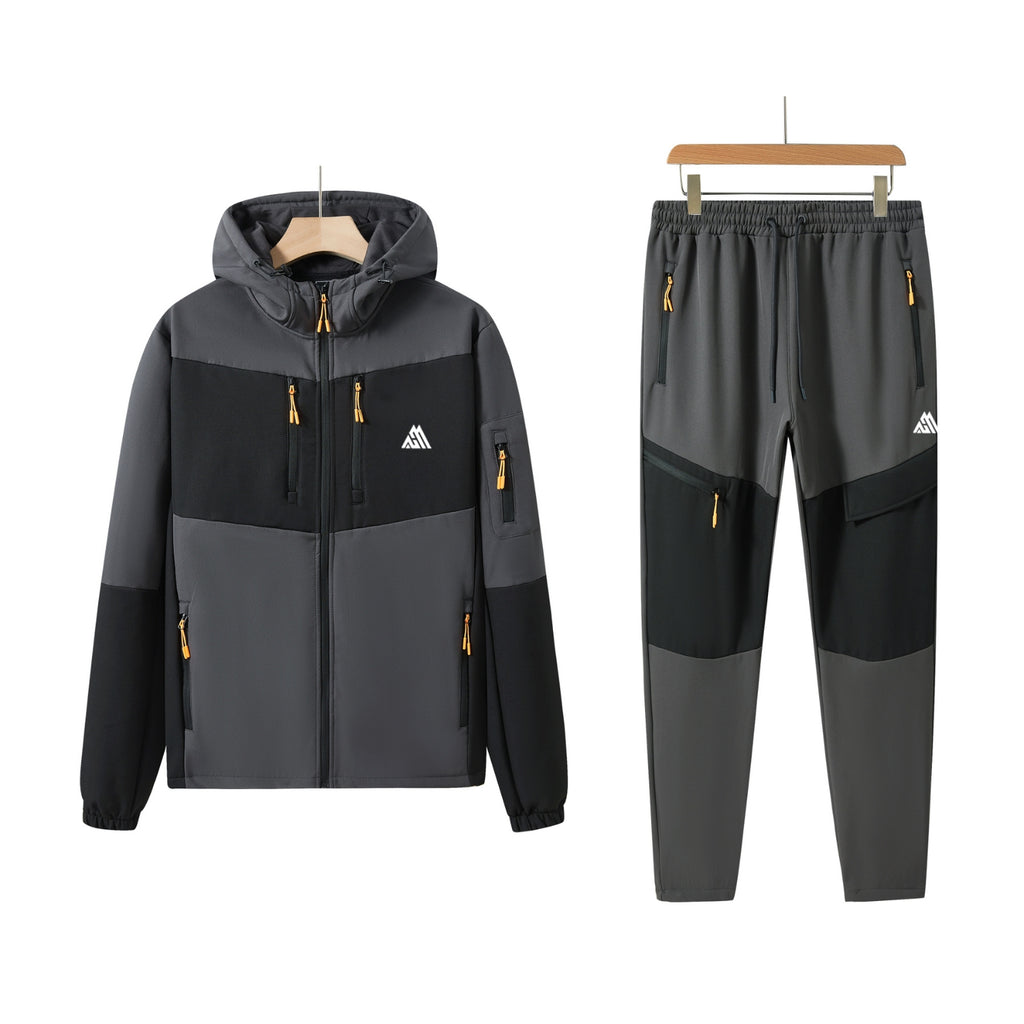 Pack of 8 Men's Tracksuit Set Hooded Sweatsuit Men's Tops with Full Zip & Joggers 004