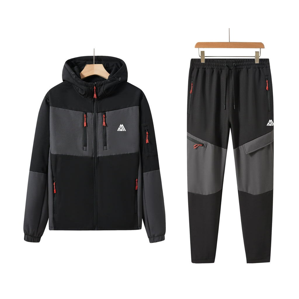 Pack of 8 Men's Tracksuit Set Hooded Sweatsuit Men's Tops with Full Zip & Joggers 004