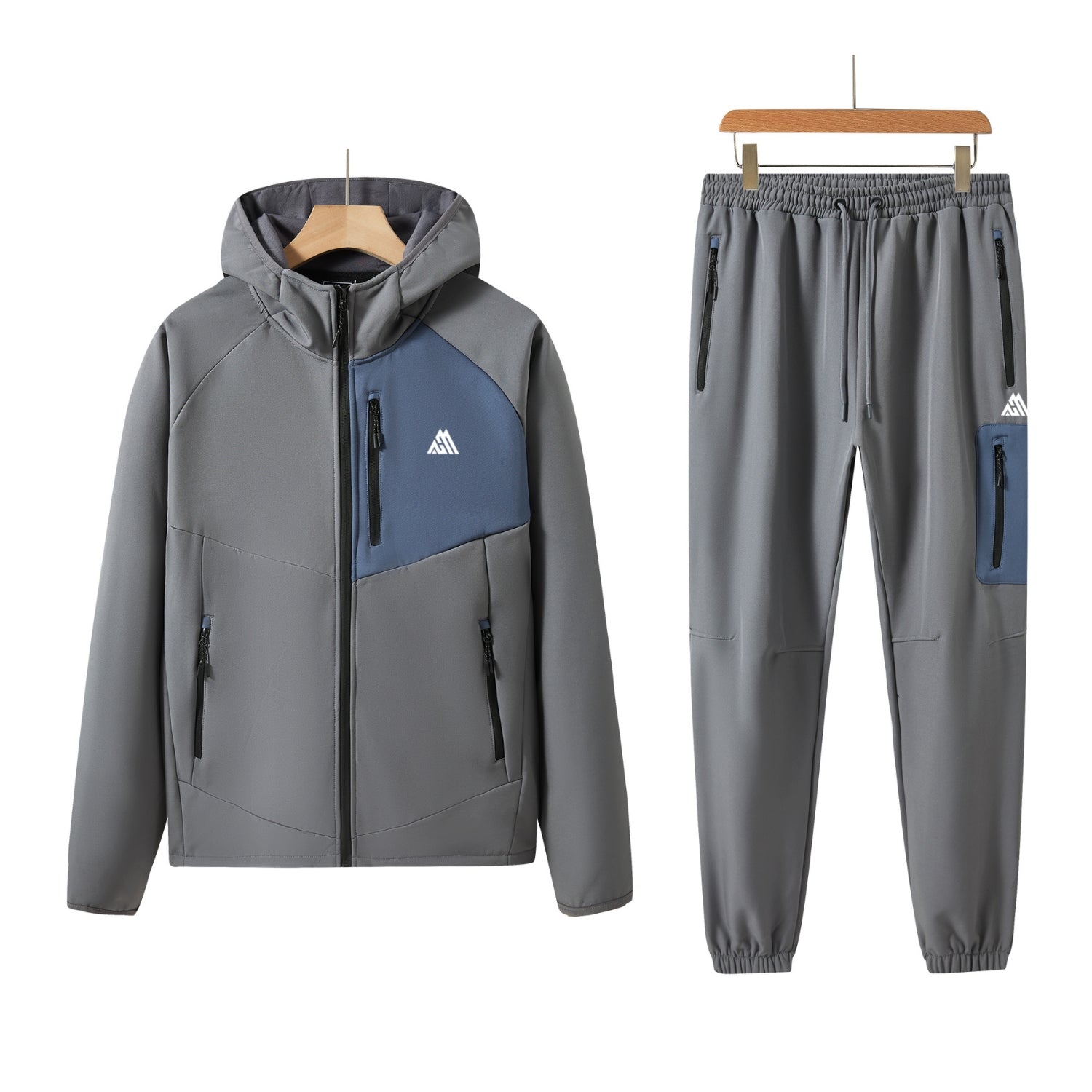 Pack of 8 Men's Tracksuit Set Hooded Sweatsuit Men's Tops with Full Zip & Joggers 005