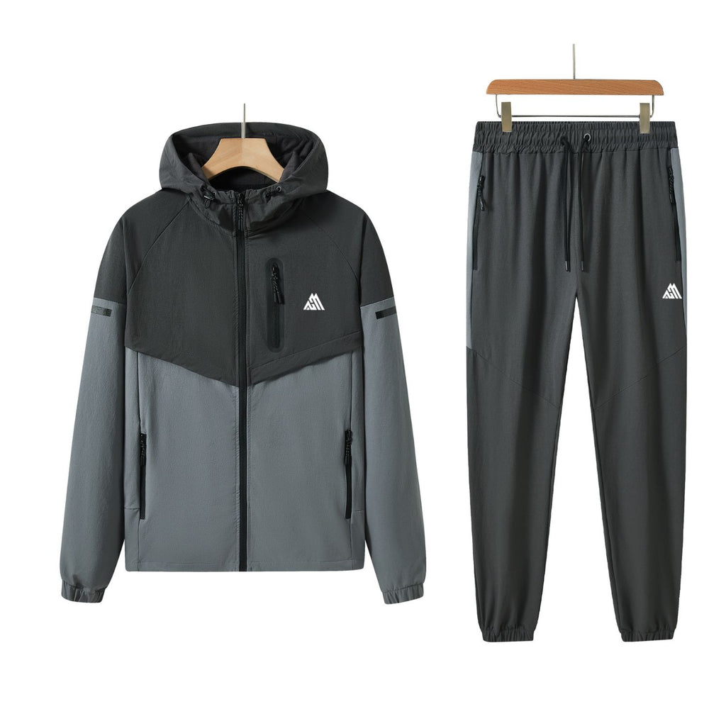 Pack of 8 Men's Tracksuit Set Hooded Sweatsuit Men's Tops with Full Zip & Joggers 007