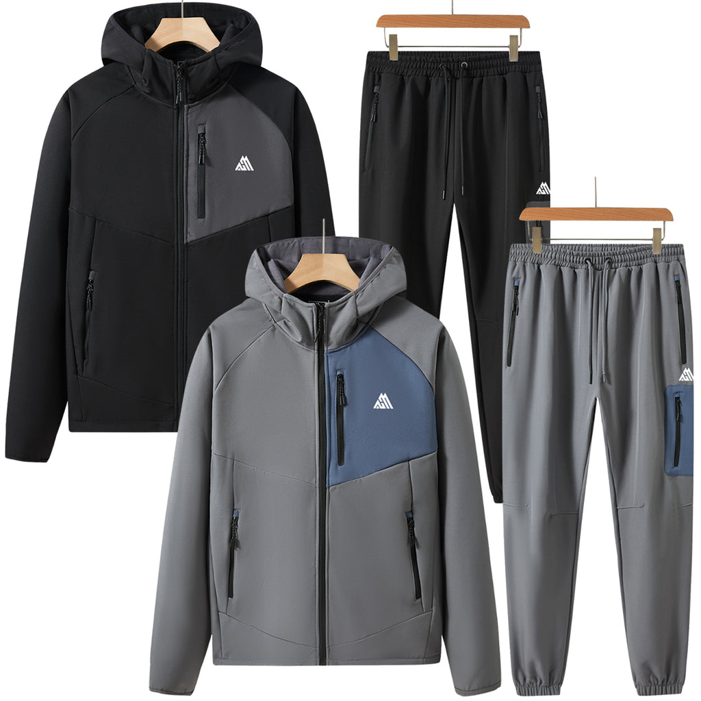 Pack of 8 Men's Tracksuit Set Hooded Sweatsuit Men's Tops with Full Zip & Joggers 005