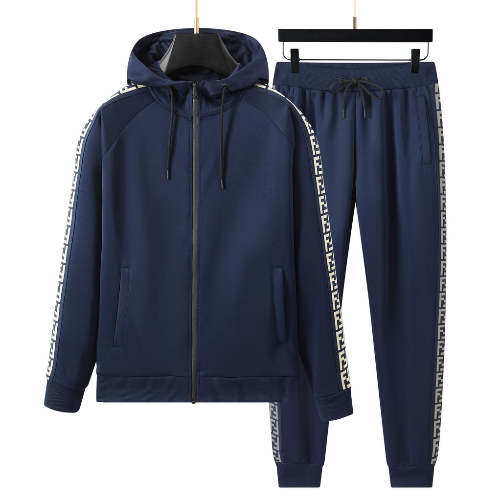 Men's Premium hoodied Tracksuit Set with Zipped Pocket, Scuba Polyester Tracksuit, Ribbed Cuff Sweatshirts and Blend Joggers, Gift for Him