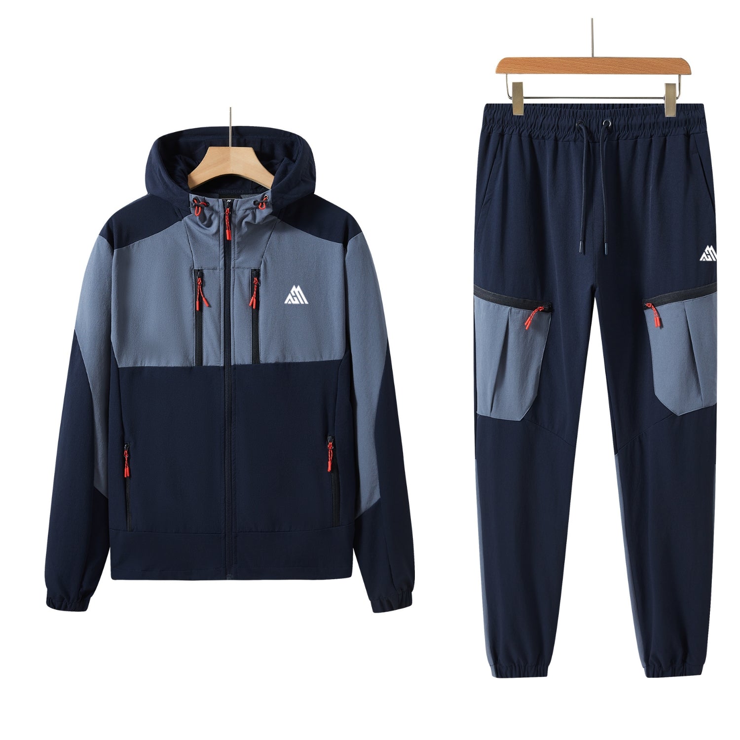 Pack of 8 Mens Tracksuit Hooded Sweatsuit Jogging Men's Tops with Full Zip