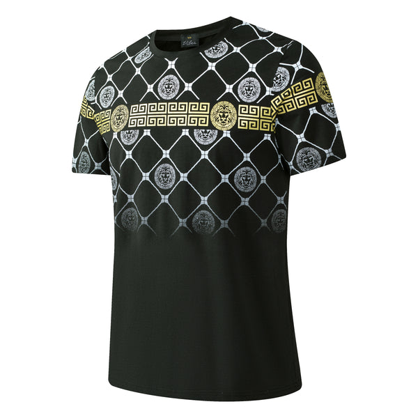 Men's Shorts Set Lion Print Cotton T Shirt + Polyester Shorts Set Tracksuit Summer Design 06