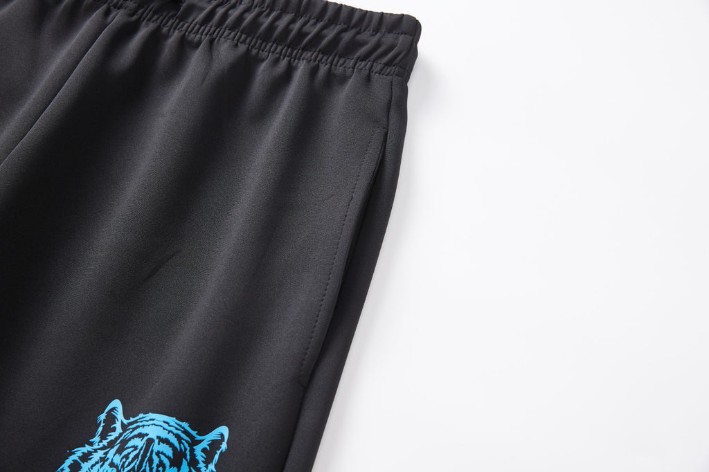 Men's Tiger print design hoodie tracksuit set, Scuba Polyester Tracksuit, Ribbed Cuff Sweatshirts and Blend Joggers, for Him