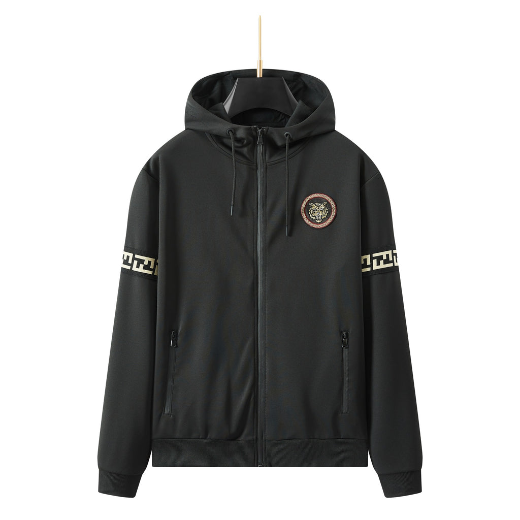 Men's Tracksuit Set with Zipped Pocket, Scuba Polyester Tracksuit, Ribbed Cuff Sweatshirts and Blend Joggers, Gift for Him