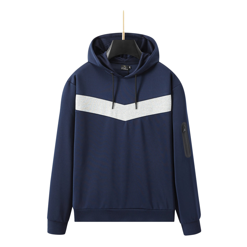 Men's Unique Chest design Hoodied tracksuit set with Zipped Pocket on sleeves and joggers, Scuba Polyester Tracksuit, Ribbed Cuff Sweatshirts and Blend Joggers, Gift for Him