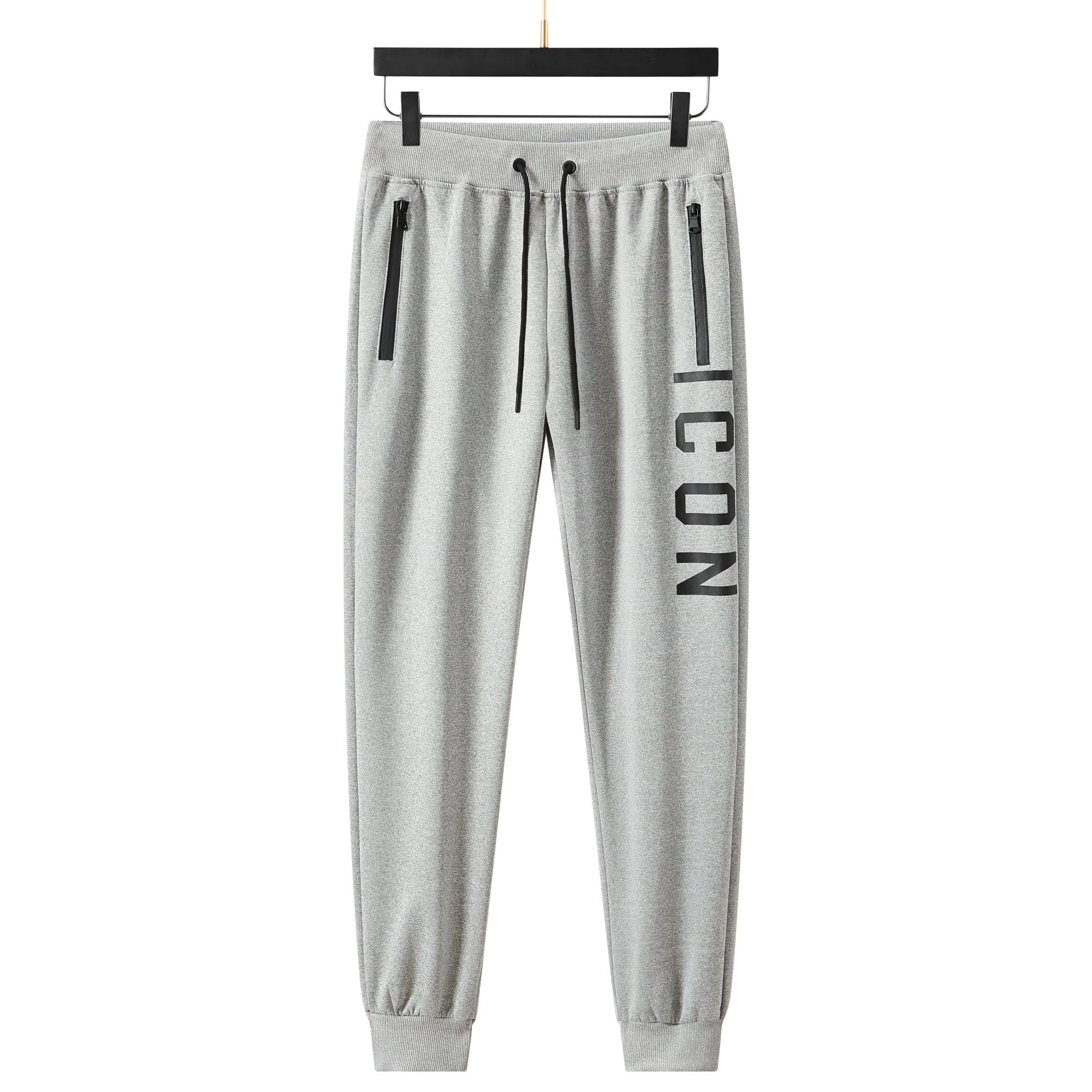 Men's Side ICON Print Tracksuit set with Zipped Pockets, Fleece Ribbed Cuff Sweatshirts and Cotton Blend Joggers, Gift for Him