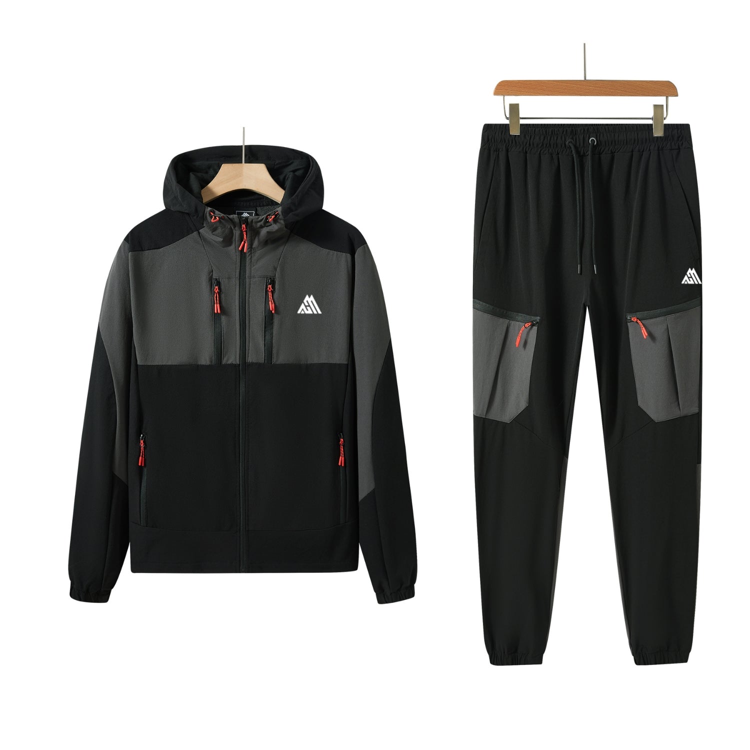 Pack of 8 Mens Tracksuit Hooded Sweatsuit Jogging Men's Tops with Full Zip