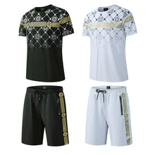Men's Shorts Set Lion Print Cotton T Shirt + Polyester Shorts Set Tracksuit Summer Design 06