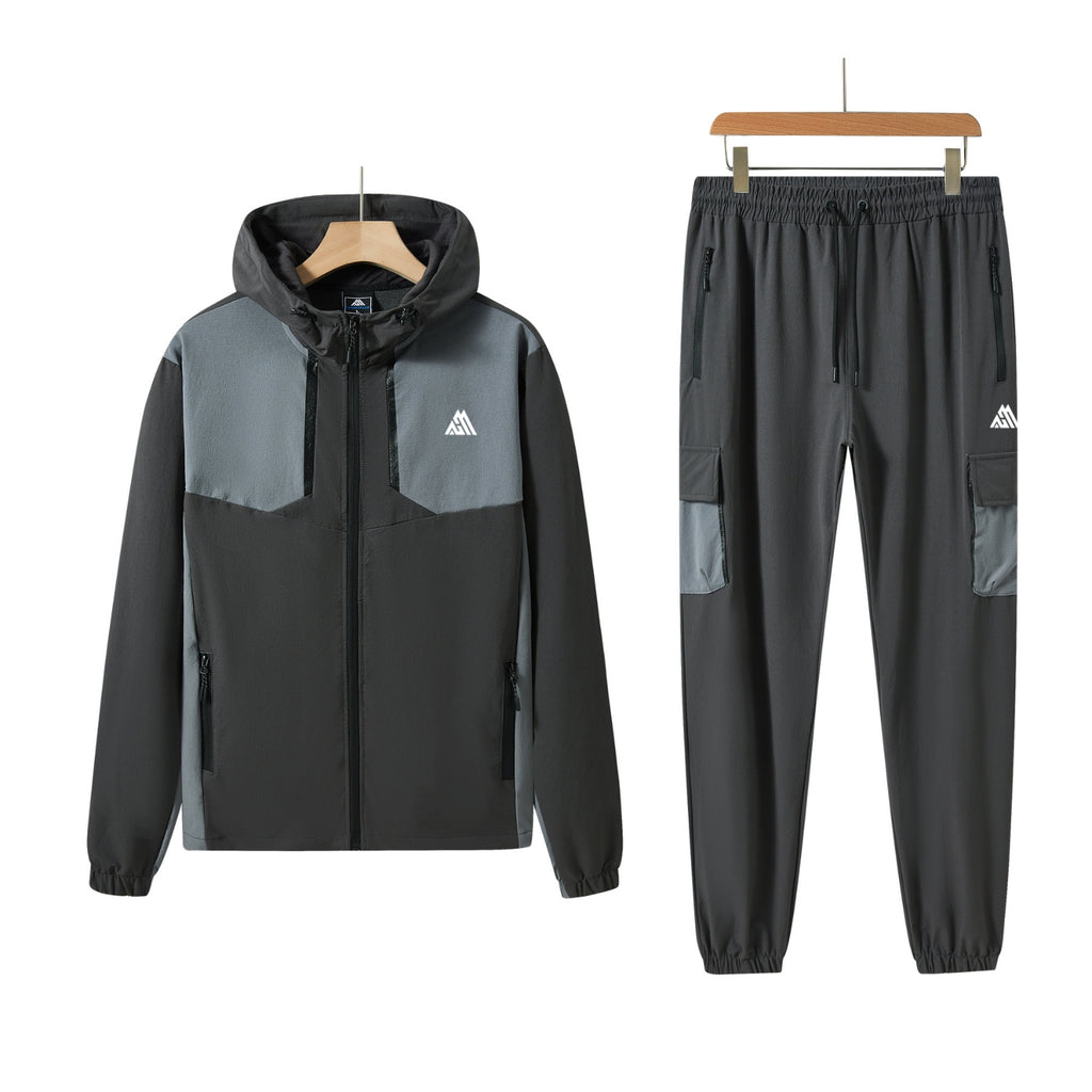 Pack of 8 Men's Tracksuit Set Hooded Sweatsuit Men's Tops with Full Zip & Joggers 003