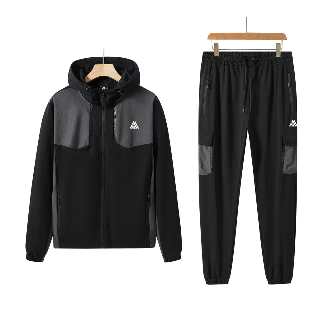 Pack of 8 Men's Tracksuit Set Hooded Sweatsuit Men's Tops with Full Zip & Joggers 003