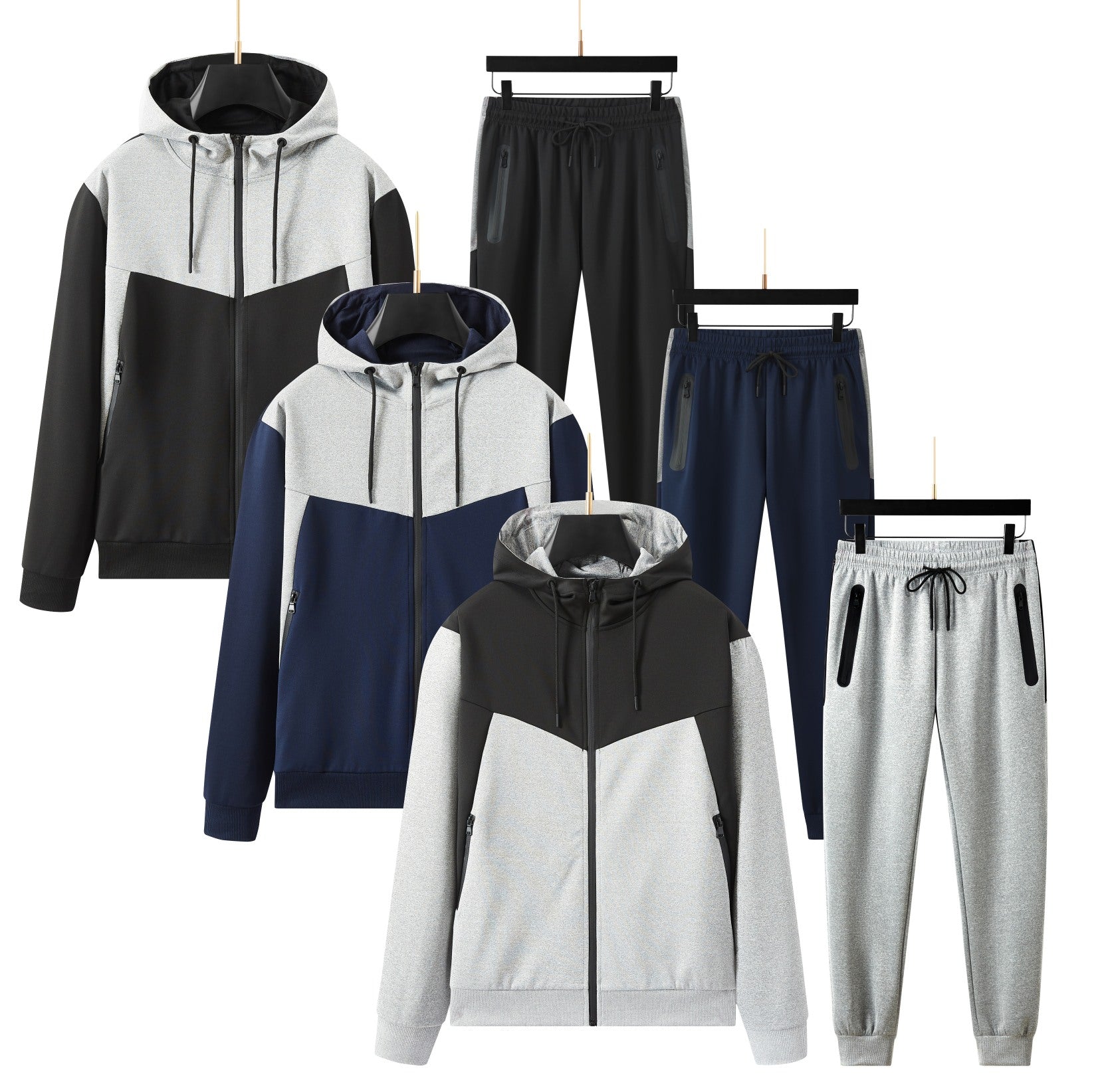 Men's Double shade design tracksuit set with Zipped Pocket, Scuba Polyester Tracksuit, Ribbed Cuff Sweatshirts and Blend Joggers, Gift for Him