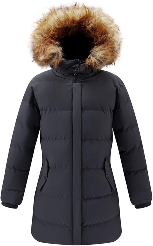 Pack of 5 Women s Long Fur Winter Puffer Jacket with Hood Lightweight Quilted Coat Warm Lined Down Jacket for Hiking Travel Outdoor Adventures