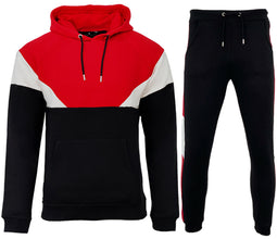 New Mens Pullover Block Tracksuit Hoodie Jogging Bottoms Raglan Sweater Jogger