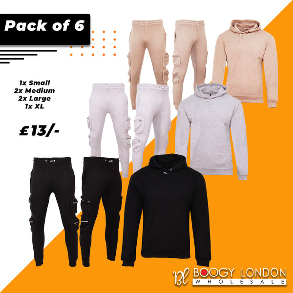 New Mens Designer Tracksuit Hoodie & Utility Joggers Cargo Zip Pants Bottoms Top