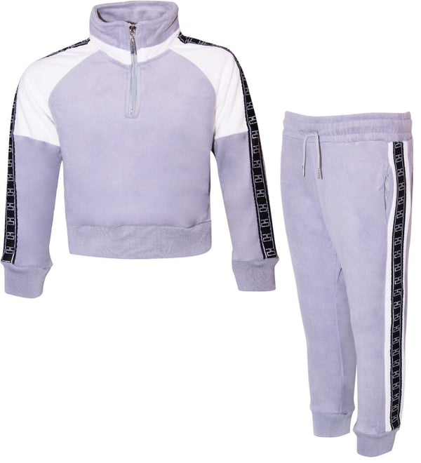 Pack of 6 New Kids Boys Girls Unisex Zip Collar Sweatshirt Velour Jogging Bottom Tracksuit