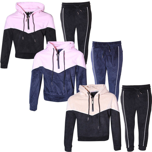 Pack of 6 New Kids Boys Girls Unisex Hooded Zip Sweatshirt Velour Jogging Bottom Tracksuit