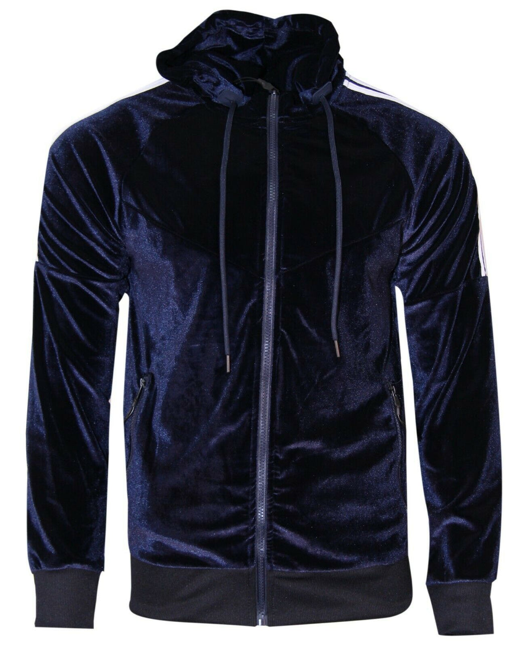 Pack of 7 NEW Mens Silky Zip Hoodie Two Stripe Panel Tracksuit Velour Jogging Bottoms