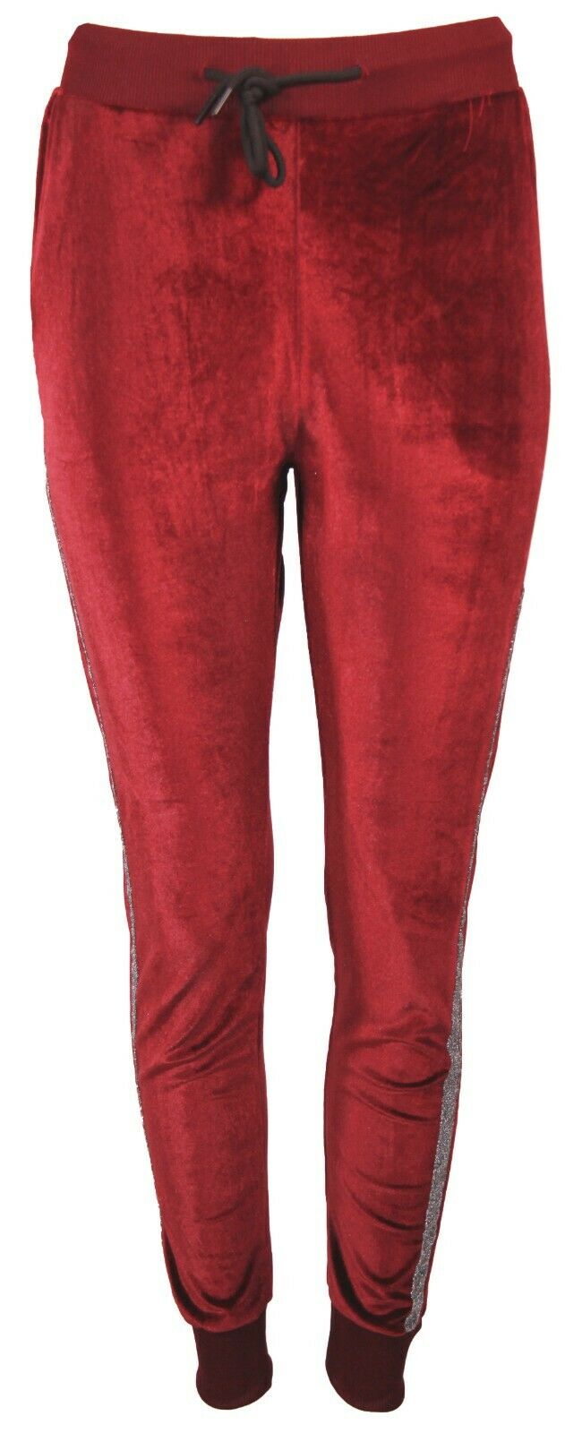 Womens Ladies Velour Velvet Hooded Top Trousers Stripe Panel 2PCS Tracksuit Set