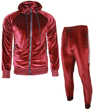 Pack of 7 NEW Mens Silky Zip Hoodie Two Stripe Panel Tracksuit Velour Jogging Bottoms