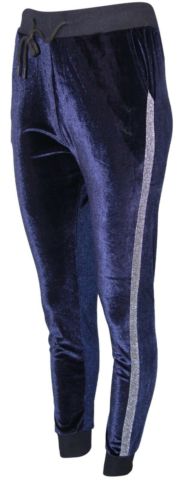 Womens Ladies Velour Velvet Hooded Top Trousers Stripe Panel 2PCS Tracksuit Set