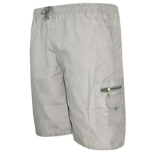 Mens Summer Elasticated Plain Shorts Cotton Lightweight Cargo Combat Pants S-2XL