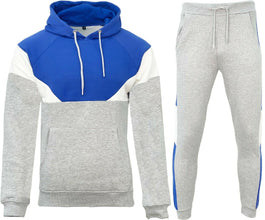 New Mens Pullover Block Tracksuit Hoodie Jogging Bottoms Raglan Sweater Jogger