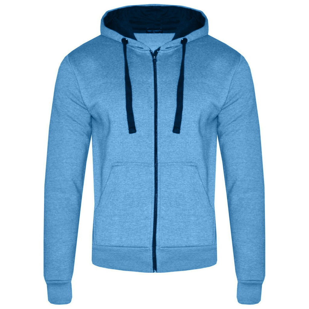 Ladies Womens Plain Zip Up Coloured Fleece Sweatshirt Hoodie Jacket Hooded Top
