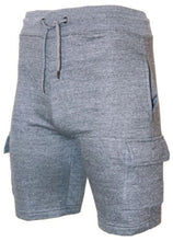Mens Fleece Cargo Shorts Combat Jogging Elasticated Waist Premium Essentials