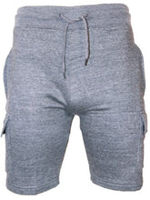 Mens Fleece Cargo Shorts Combat Jogging Elasticated Waist Premium Essentials